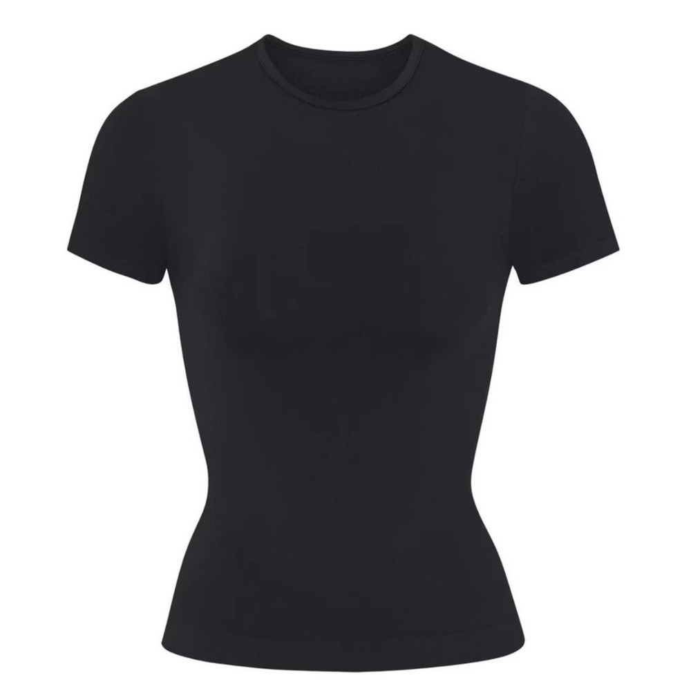 Skims Soft Smoothing Seamless T-Shirt Eclipse Black SS-TSH-9047W Medium